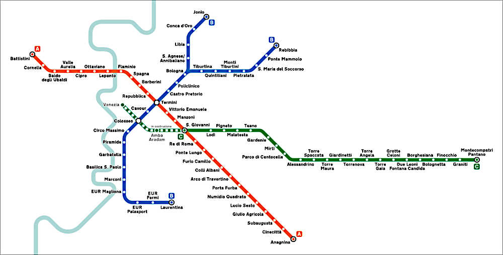 Схема римского метро метро рима, схема метро рима, карта метро рима, часы работы метро рима, станции метро Рима